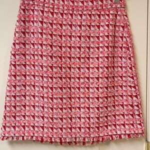 Ann Taylor Pink and White A-Line Skirt